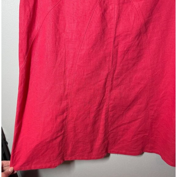 Westbound  Womens Pink 100% Linen Knee Length Skirt Size 10 A-Line Simple Casual - Picture 7 of 11